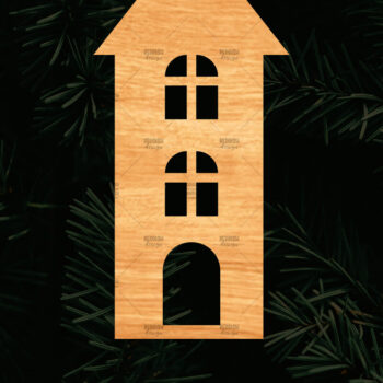 Intra απο ξύλο plywood 3mm-4mm πάχος Χριστουγεννιάτικο Διακοσμητικό Σπίτι Αποκομμένο Δίασταση 15x15 cm INTRAFABR-110321396 - Image 1