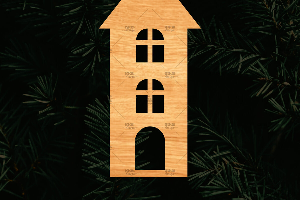 Intra απο ξύλο plywood 3mm-4mm πάχος Χριστουγεννιάτικο Διακοσμητικό Σπίτι Αποκομμένο Δίασταση 15x15 cm INTRAFABR-110321396