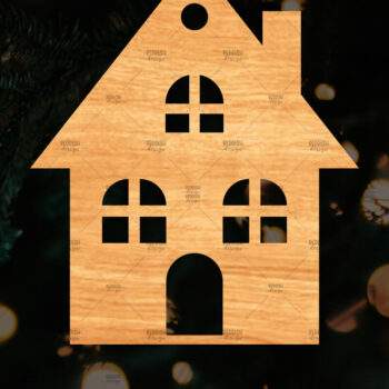 Intra απο ξύλο plywood 3mm-4mm πάχος Χριστουγεννιάτικο Διακοσμητικό Σπίτι Αποκομμένο Δίασταση 15x15 cm INTRAFABR-110321409 - Image 1