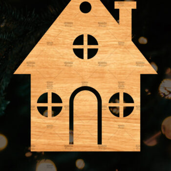 Intra απο ξύλο plywood 3mm-4mm πάχος Χριστουγεννιάτικο Διακοσμητικό Σπίτι Αποκομμένο Δίασταση 15x15 cm INTRAFABR-110320284 - Image 1