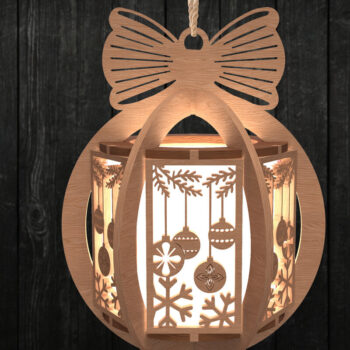 Intra απο ξύλο plywood 3mm-4mm πάχος Χριστουγεννιάτικο στολίδι φαναράκι Δίασταση 3x3 cm INTRAFABR-108508840 - Image 8