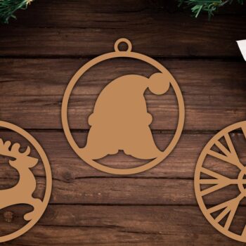 Intra απο ξύλο plywood 3mm-4mm πάχος Χριστουγεννιάτικο στολίδι Δίασταση 8x8 cm INTRAFABR-45584304 - Image 2