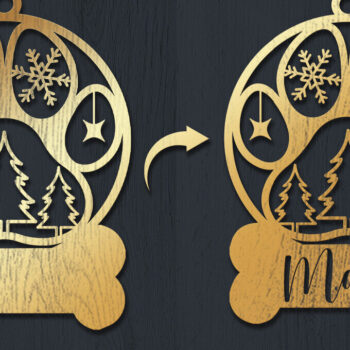 Intra απο ξύλο plywood 3mm-4mm πάχος Χριστουγεννιάτικο Στολίδι 3d Δίασταση 8x8 cm INTRAFABR-83328854 - Image 1