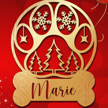 Intra απο ξύλο plywood 3mm-4mm πάχος Χριστουγεννιάτικο Στολίδι 3d Δίασταση 8x8 cm INTRAFABR-83328854 - Image 2