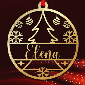 Intra απο ξύλο plywood 3mm-4mm πάχος Χριστουγεννιάτικο Στολίδι 3d Δίασταση 8x8 cm INTRAFABR-83328786 - Image 2