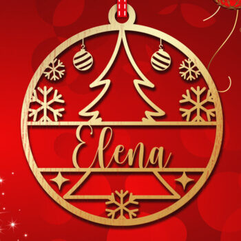 Intra απο ξύλο plywood 3mm-4mm πάχος Χριστουγεννιάτικο Στολίδι 3d Δίασταση 8x8 cm INTRAFABR-83328786 - Image 3