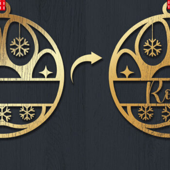 Intra απο ξύλο plywood 3mm-4mm πάχος Χριστουγεννιάτικο Στολίδι 3d Δίασταση 8x8 cm INTRAFABR-83328800 - Image 1