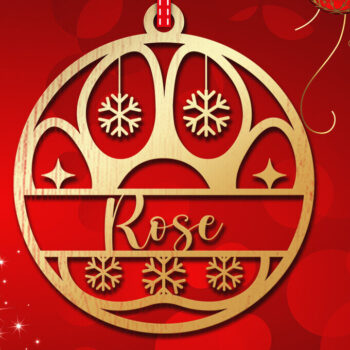 Intra απο ξύλο plywood 3mm-4mm πάχος Χριστουγεννιάτικο Στολίδι 3d Δίασταση 8x8 cm INTRAFABR-83328800 - Image 3