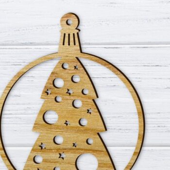 Intra απο ξύλο plywood 3mm-4mm πάχος Χριστουγεννιάτικο στολίδι Δίασταση 8x8 cm INTRAFABR-36318558 - Image 1