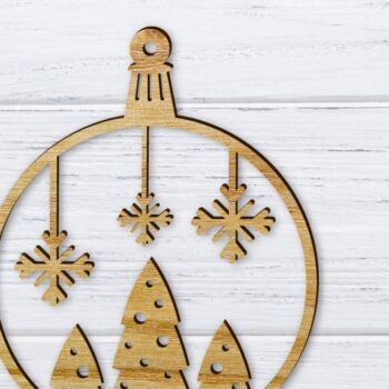 Intra απο ξύλο plywood 3mm-4mm πάχος Χριστουγεννιάτικο στολίδι Δίασταση 8x8 cm INTRAFABR-36318578 - Image 1