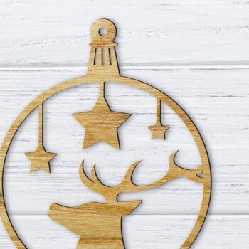 Intra απο ξύλο plywood 3mm-4mm πάχος Χριστουγεννιάτικο στολίδι Δίασταση 8x8 cm INTRAFABR-36318626 - Image 1