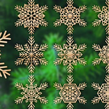 Intra απο ξύλο plywood 3mm-4mm πάχος Χριστουγεννιάτικο στολίδι Δέσμη κοπής με λέιζερ Δίασταση 8x8 cm INTRAFABR-77362062 - Image 1