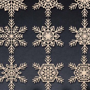 Intra απο ξύλο plywood 3mm-4mm πάχος Χριστουγεννιάτικο στολίδι Δέσμη κοπής με λέιζερ Δίασταση 8x8 cm INTRAFABR-77362062 - Image 2