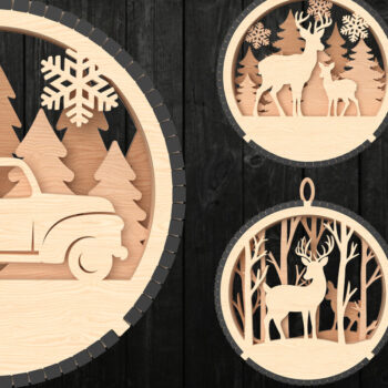 Intra απο ξύλο plywood 3mm-4mm πάχος Χριστουγεννιάτικο στολίδι Δέσμη κοπής με λέιζερ Δίασταση 3x3 cm INTRAFABR-107002187 - Image 1