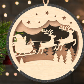 Intra απο ξύλο plywood 3mm-4mm πάχος Χριστουγεννιάτικο στολίδι Δέσμη κοπής με λέιζερ Δίασταση 3x3 cm INTRAFABR-107002187 - Image 3