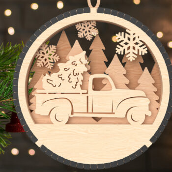 Intra απο ξύλο plywood 3mm-4mm πάχος Χριστουγεννιάτικο στολίδι Δέσμη κοπής με λέιζερ Δίασταση 3x3 cm INTRAFABR-107002187 - Image 4