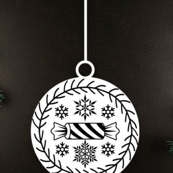 Intra απο ξύλο plywood 3mm-4mm πάχος Χριστουγεννιάτικο στολίδι Δέσμη κοπής με λέιζερ Δίασταση 8x8 cm INTRAFABR-34018925 - Image 2