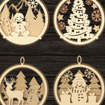 Intra απο ξύλο plywood 3mm-4mm πάχος Χριστουγεννιάτικο στολίδι Δέσμη κοπής με λέιζερ Δίασταση 3x3 cm INTRAFABR-107963955 - Image 1