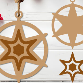 Intra απο ξύλο plywood 3mm-4mm πάχος Χριστουγεννιάτικο στολίδι Δέσμη κοπής με λέιζερ Δίασταση 8x8 cm INTRAFABR-111240957 - Image 7