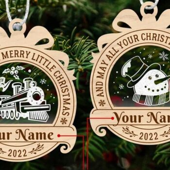 Intra απο ξύλο plywood 3mm-4mm πάχος Χριστουγεννιάτικο στολίδι Δέσμη κοπής με λέιζερ Δίασταση 8x8 cm INTRAFABR-34745717 - Image 2