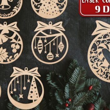 Intra απο ξύλο plywood 3mm-4mm πάχος Χριστουγεννιάτικο στολίδι Δέσμη κοπής με λέιζερ Δίασταση 8x8 cm INTRAFABR-37985139 - Image 1