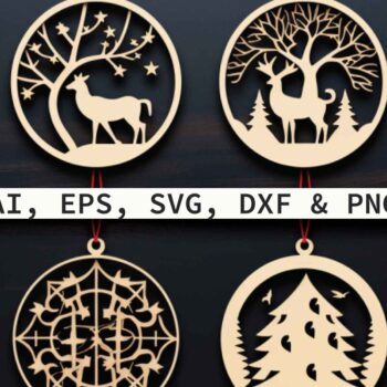 Intra απο ξύλο plywood 3mm-4mm πάχος Χριστουγεννιάτικο στολίδι κοπής με λέιζερ Δίασταση 4x4 cm INTRAFABR-80118823 - Image 1