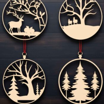 Intra απο ξύλο plywood 3mm-4mm πάχος Χριστουγεννιάτικο στολίδι κοπής με λέιζερ Δίασταση 4x4 cm INTRAFABR-80123428 - Image 1