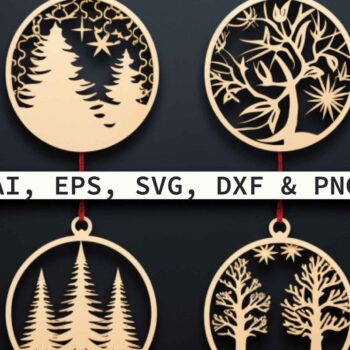 Intra απο ξύλο plywood 3mm-4mm πάχος Χριστουγεννιάτικο στολίδι κοπής με λέιζερ Δίασταση 4x4 cm INTRAFABR-80123735 - Image 1