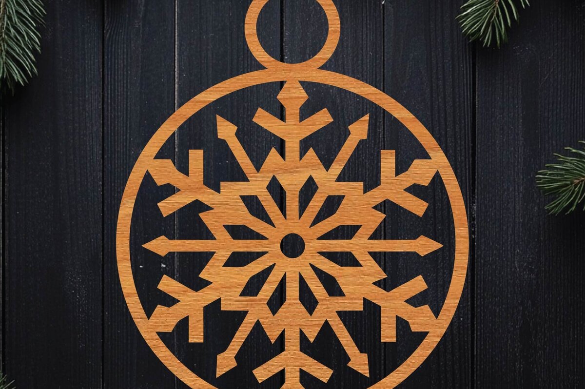 Intra απο ξύλο plywood 3mm-4mm πάχος κοπής με λέιζερ Χριστουγεννιάτικο Στολίδι Δίασταση 30x30 cm INTRAFABR-109410527