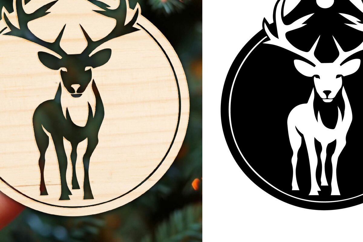 Intra απο ξύλο plywood 3mm-4mm πάχος κοπής με λέιζερ Χριστουγεννιάτικο Στολίδι. Δίασταση 5x5 cm INTRAFABR-74381082