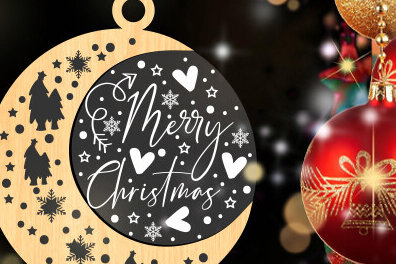 Intra απο ξύλο plywood 3mm-4mm πάχος κομμένα με λέιζερ Χριστουγεννιάτικο Στολίδι Δίασταση 8x8 cm INTRAFABR-83739696