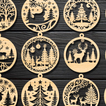 Intra απο ξύλο plywood 3mm-4mm πάχος Χριστουγεννιάτικο Στολίδι Mega Δίασταση 8x8 cm INTRAFABR-109361661 - Image 6