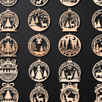 Intra απο ξύλο plywood 3mm-4mm πάχος Χριστουγεννιάτικο Στολίδι Mega Δίασταση 8x8 cm INTRAFABR-110277684 - Image 1