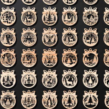 Intra απο ξύλο plywood 3mm-4mm πάχος Χριστουγεννιάτικο Στολίδι Mega Δίασταση 8x8 cm INTRAFABR-110277687 - Image 1