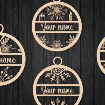 Intra απο ξύλο plywood 3mm-4mm πάχος Χριστουγεννιάτικο στολίδι Personalize Δίασταση 8x8 cm INTRAFABR-51981965 - Image 2