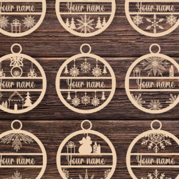 Intra απο ξύλο plywood 3mm-4mm πάχος Χριστουγεννιάτικο στολίδι Personalize Δίασταση 8x8 cm INTRAFABR-51981965 - Image 3