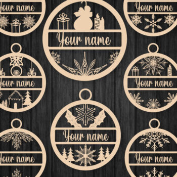Intra απο ξύλο plywood 3mm-4mm πάχος Χριστουγεννιάτικο στολίδι Personalize Δίασταση 8x8 cm INTRAFABR-51981965 - Image 4