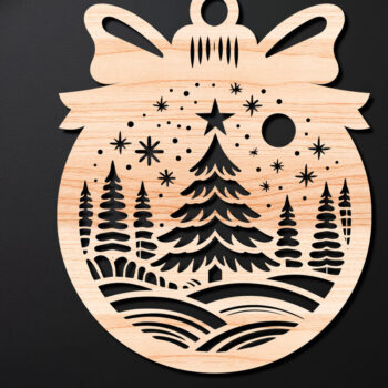 Intra απο ξύλο plywood 3mm-4mm πάχος Χριστουγεννιάτικο Στολίδι Δίασταση 8x8 cm INTRAFABR-110255207 - Image 1