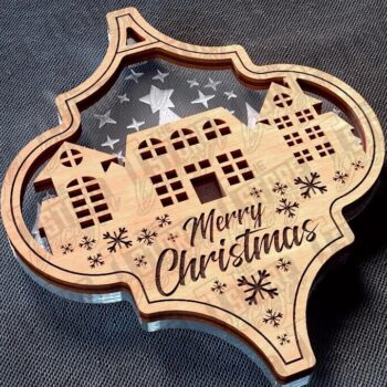 Intra απο ξύλο plywood 3mm-4mm πάχος Χριστουγεννιάτικο στολίδι Δίασταση 8x8 cm INTRAFABR-78627648 - Image 1