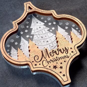 Intra απο ξύλο plywood 3mm-4mm πάχος Χριστουγεννιάτικο στολίδι Δίασταση 8x8 cm INTRAFABR-78627678 - Image 1