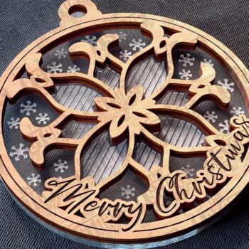 Intra απο ξύλο plywood 3mm-4mm πάχος Χριστουγεννιάτικο στολίδι Δίασταση 8x8 cm INTRAFABR-78627779 - Image 1