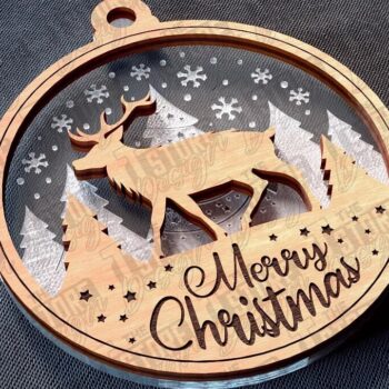 Intra απο ξύλο plywood 3mm-4mm πάχος Χριστουγεννιάτικο στολίδι Δίασταση 8x8 cm INTRAFABR-78627801 - Image 1