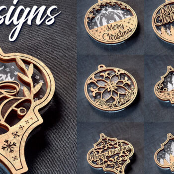 Intra απο ξύλο plywood 3mm-4mm πάχος Χριστουγεννιάτικο στολίδι Δίασταση 8x8 cm INTRAFABR-78627882 - Image 1