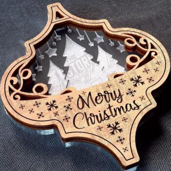 Intra απο ξύλο plywood 3mm-4mm πάχος Χριστουγεννιάτικο στολίδι Δίασταση 8x8 cm INTRAFABR-78627882 - Image 4