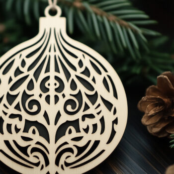 Intra απο ξύλο plywood 3mm-4mm πάχος Χριστουγεννιάτικο στολίδι Δίασταση 8x8 cm INTRAFABR-105327997 - Image 1