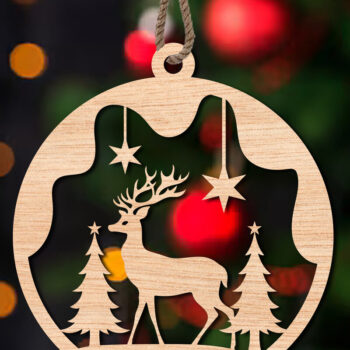 Intra απο ξύλο plywood 3mm-4mm πάχος Χριστουγεννιάτικο Στολίδι Δίασταση 8x8 cm INTRAFABR-108652887 - Image 1