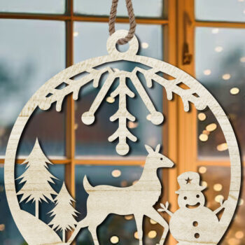 Intra απο ξύλο plywood 3mm-4mm πάχος Χριστουγεννιάτικο Στολίδι Δίασταση 8x8 cm INTRAFABR-108652902 - Image 1