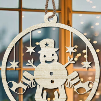 Intra απο ξύλο plywood 3mm-4mm πάχος Χριστουγεννιάτικο Στολίδι Δίασταση 8x8 cm INTRAFABR-108652950 - Image 1