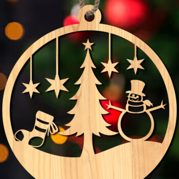 Intra απο ξύλο plywood 3mm-4mm πάχος Χριστουγεννιάτικο Στολίδι Δίασταση 8x8 cm INTRAFABR-108823615 - Image 1