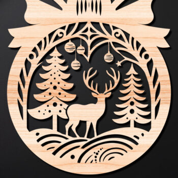 Intra απο ξύλο plywood 3mm-4mm πάχος Χριστουγεννιάτικο Στολίδι Δίασταση 8x8 cm INTRAFABR-110144850 - Image 1